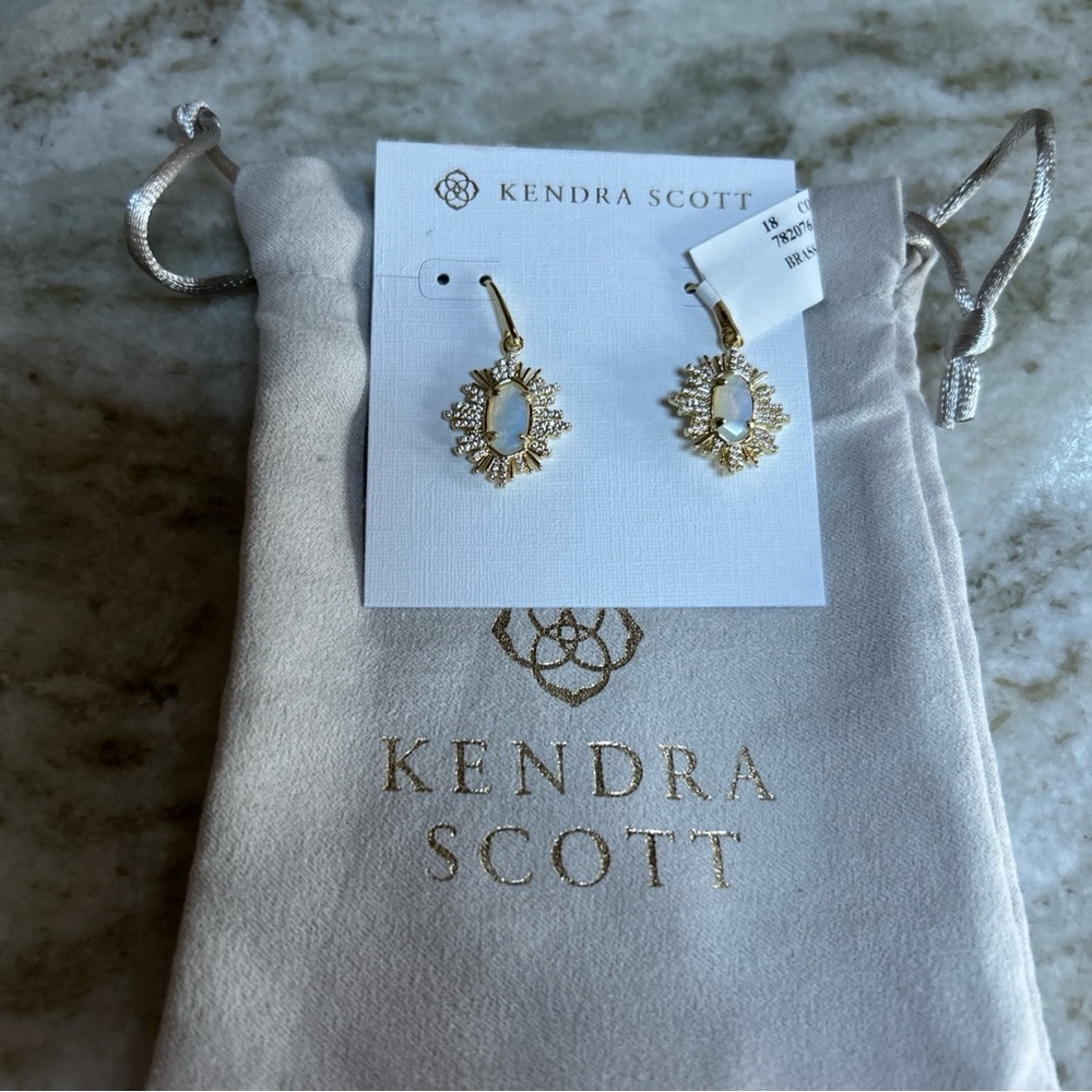 Kendra Scott Grayson Gold Sunburst Drop Earrings,Iridescent Opalite illusion 70$